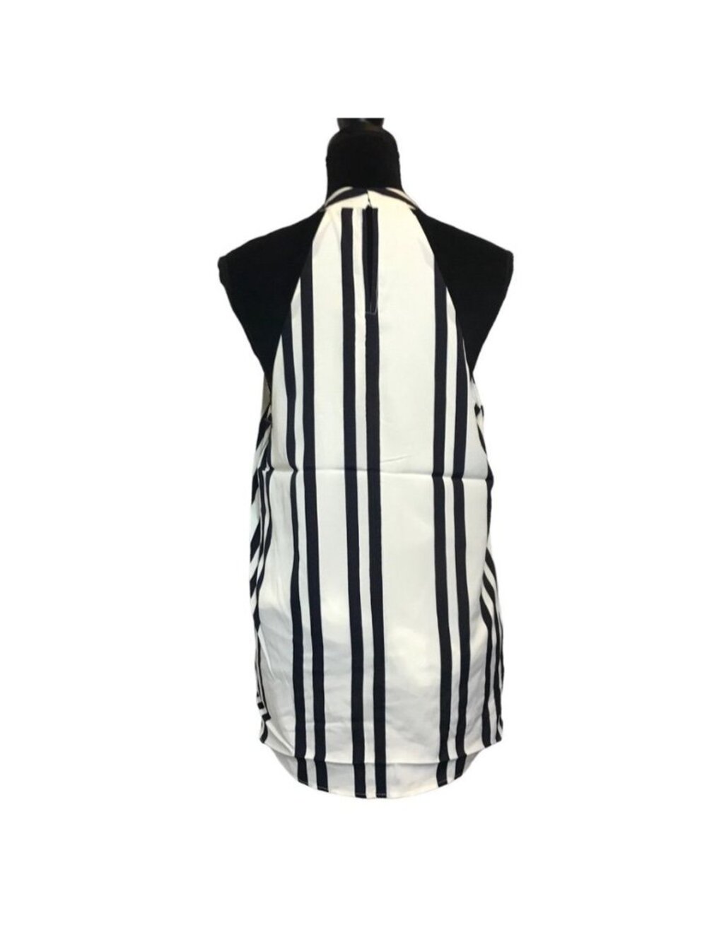 Bishop + Young Striped High Neck Halter Top in Navy Stripe - Size L - New - Picture 3 of 7
